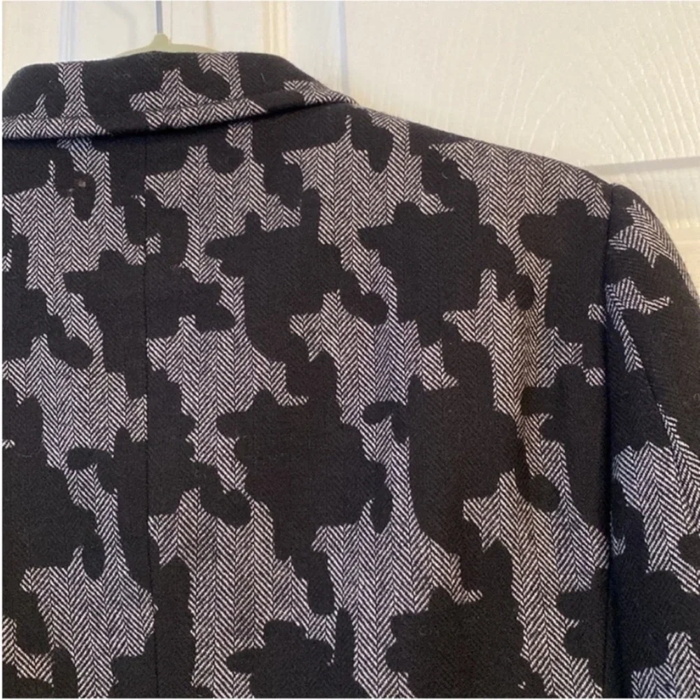 Moschino Women’s Wool Bland Blazer Houndstooth Print Jacket Black Gray size 10 - Picture 7 of 16